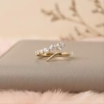Open Wedding Band, Round Lab Grown Diamond Bypass Ring, Open Band, Promise Band For Her